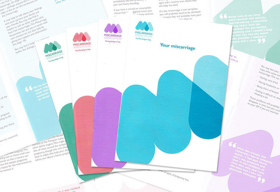 Selection of Miscarriage Association support leaflets