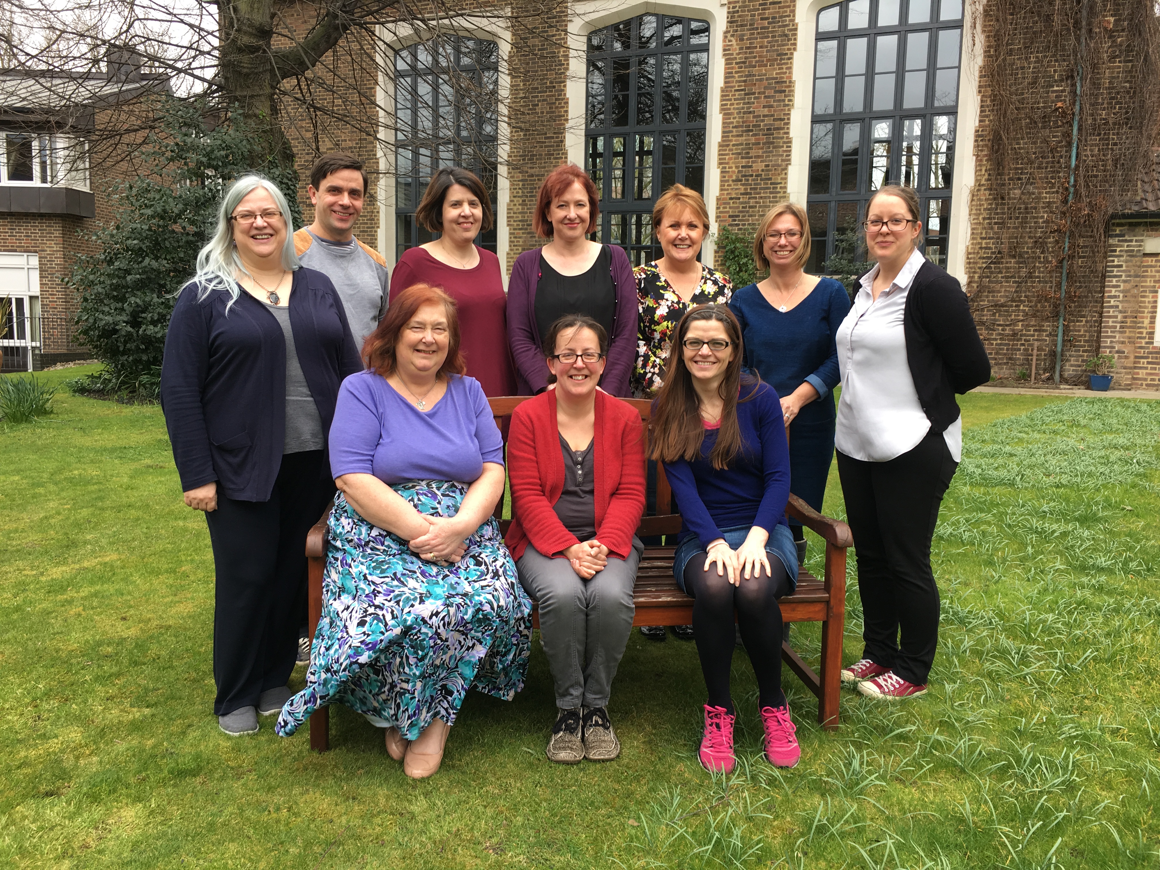 Back row, L to R: Barbara Hepworth-Jones, Matt Jarrett, Niki Caplan, Sarah Fitzgerald, Jan Birrell, Sarah Dunnett, Nicola O’Loughlin. Front row, L to R: Penny Kerry, Lisa Dixon, Lynne Murray