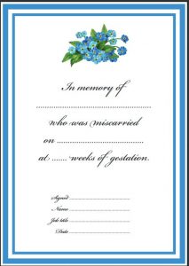 Pregnancy loss certificate