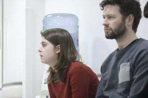 Couple waiting in hospital