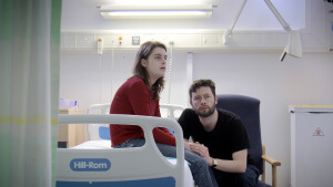 Couple waiting in hospital