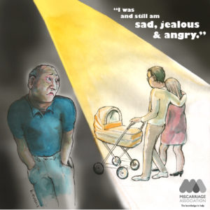 Partner's experience of pregnancy loss: "I was and still am sad, jealous & angry."