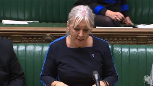 Nadine Dorries speaking during the Baby Loss Debate 2019