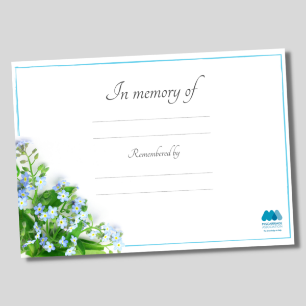 Memorial certificate (Forget Me Nots) - Image 2