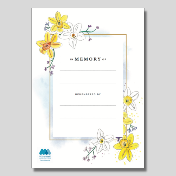 Memorial certificate (Daffodils)