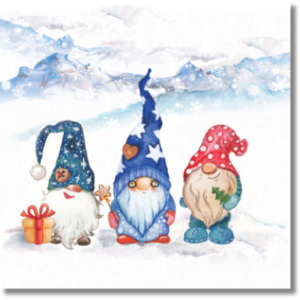 Christmas cards: Trio of Gnomes (Pack of 10)