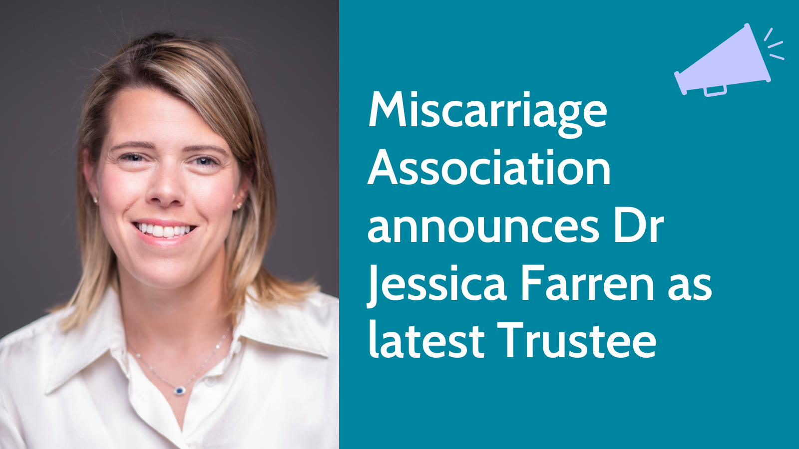 Blog post cover photo announcing Dr Jessica Farren as our latest Trustee