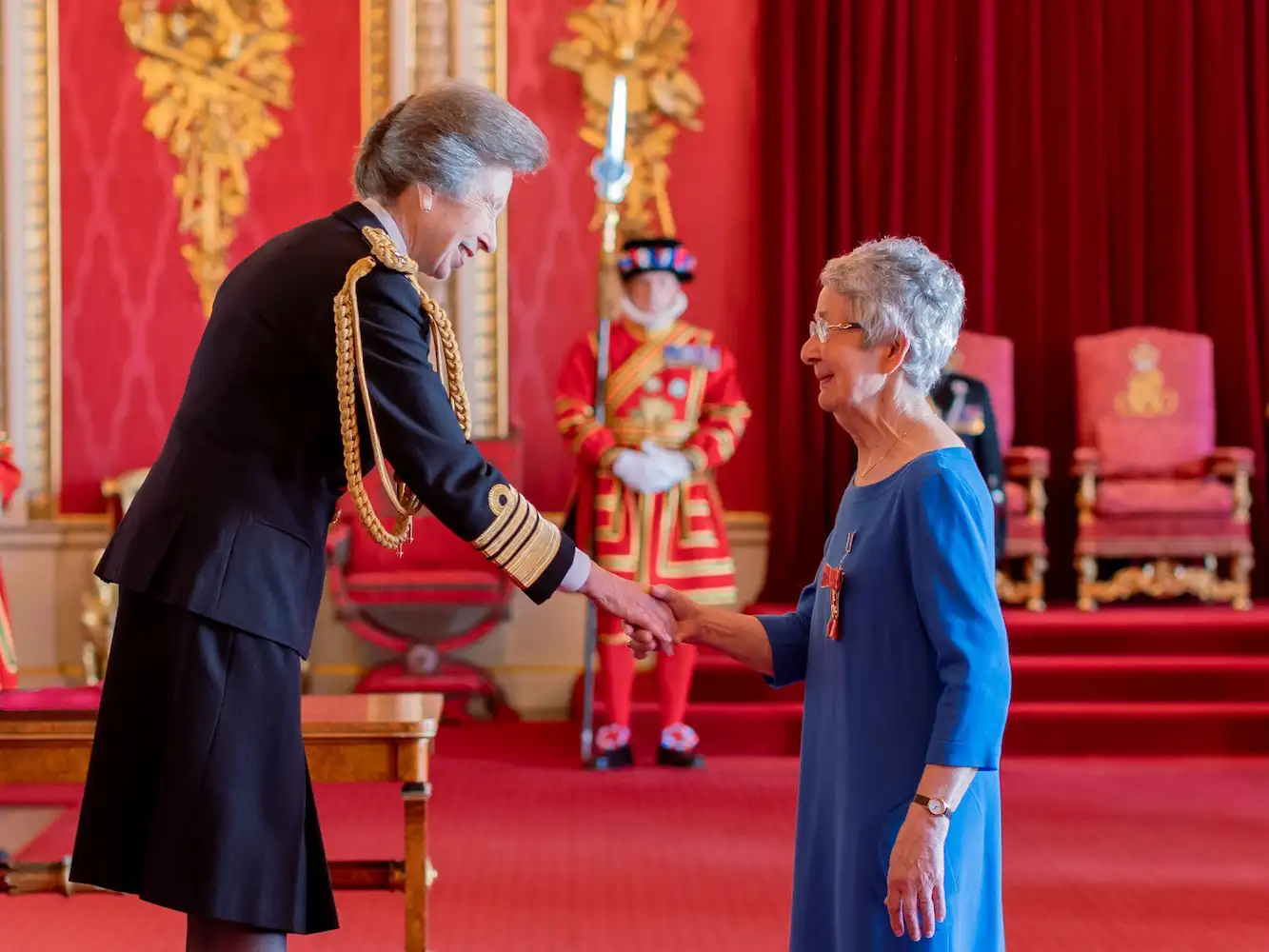 Former Miscarriage Association National Director receiving her OBE award